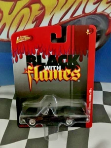 Johnny Lightning JL Forever 64 Black With Flames 1965 Chevy Impala SS Convertibl - Picture 1 of 1