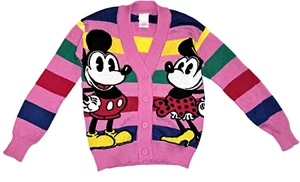 Maglione Topolino Minnie rosa a righe Disney per ragazze XS 4 5 nuovo con etichette retrò 100 top - Foto 1 di 6