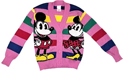 Niñas DISNEY Rosa Rayas Mickey Minnie Mouse Suéter XS 4T 5 NUEVO CON ETIQUETAS Retro 100 Top Foto 1 de 4