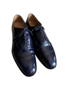 Church’s Cap Toe Navy Blue Oxfords Leather Shoes Costume Grade Used Size 9 1/2 - Picture 1 of 9