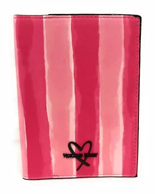 Portatarjetas Victoria’s Secret rosa a rayas negro con logotipo Foto 1 de 3