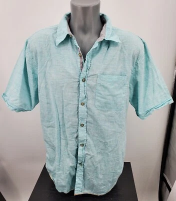 Camisa Estoica Manga Corta Botón Delantero Para Hombre Talla XL Azul Claro Excelente Estado Foto 1 de 4