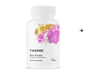 Thorne Basic Prenatal. Folate Multivitamin Plus Choline  90 Capsules until 2026 - Picture 1 of 1