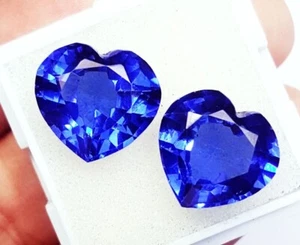 Natural Blue Sapphire Loose Gemstone 8 to 10 Ct Pair Certified H152 - Picture 1 of 11