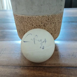 Casey Powell Signed Lacrosse Ball #22 (and plus signature of ?) White Brine Lax  - Picture 1 of 3