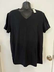 Gap Mens Stretch V-Neck Tee T-Shirts Shirt XXL Basic Black 2XL Summer - Picture 1 of 8