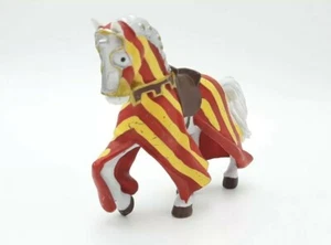 VF Papo 2000 Medieval Series Knight Tournament Red & Yellow Draped Horse Figure - Picture 1 of 12