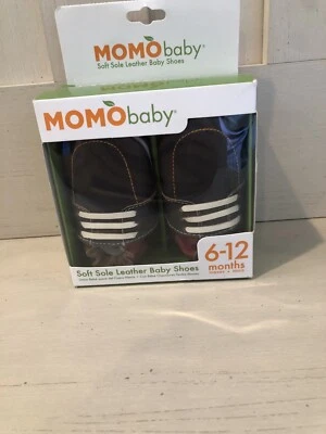Zapatos de bebé de cuero con suela suave para bebés MOMO para bebés 6-12 meses marrón botines de barco nuevos en caja Foto 1 de 4