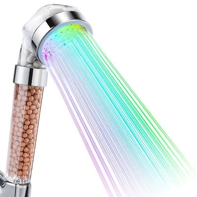 LED-Duschkopf Handbrause Badezimmer Handbrause 7 Farben LED-Handbrause Hochdr... - Bild 1 von 4