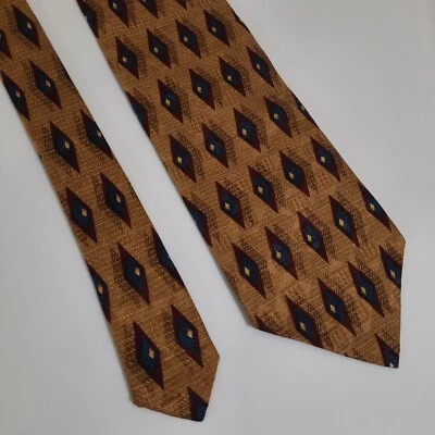 Corbata de seda Johnston & Murphy para hombre 58x3,75 diamante amarillo hecha a mano en EE. UU. Foto 1 de 4