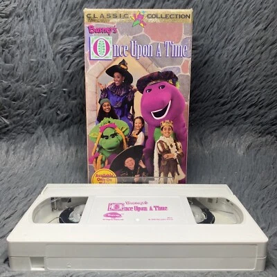 Barney Once Upon A Time VHS Tape 1996 Cartoon Classic Collection White Tape - Image 1 of 4