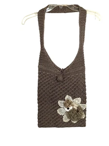 Handmade in Indonesia over the shoulder Light brown tote bag crochet style BOHO - Picture 1 of 7