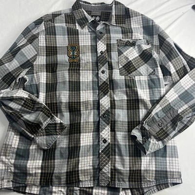 Eight732 long sleeve Button-Up plaid Shirt Grey/Black - Size 3XL j215 - Image 1 of 4