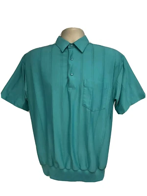 Clásico Vintage Verde Azul Rayas Para Hombre Pullover Polo Grande Elastizado Bolsillo Foto 1 de 4