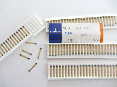 6x BC122 Si NPN LOW NOISE AF Amp 20V 75mA 250mW hFE 250..500 NF 2.5db Siemens - Image 1 of 4