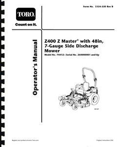 Toro Z400 Z Master Operators Manual - Picture 1 of 1