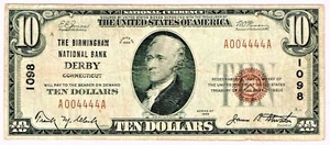 Derby, CT - 1929 Ty. 1 The Birmingham NB Ch. # 1098. A004444A - Picture 1 of 2