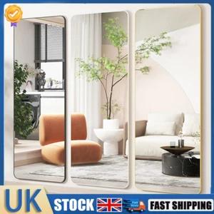 Over Door Full Length Mirror Wall Mounted Metal Framed Wardrobe Mirrors w/ Hooks - Picture 1 of 25