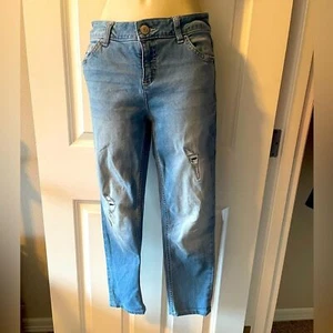 JUSTICE Jeans Size 16 Super Skinny Ripped Light Wash Ankle Jeans - Picture 1 of 3