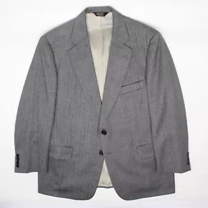 Paul Stuart Suit Mens 42S 35x28 Gray Herringbone Wool Jacket Pleated Pants - Picture 1 of 18