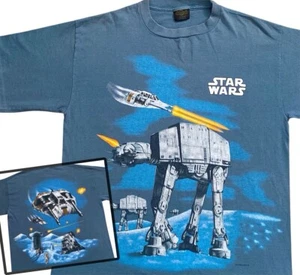 CAMISA LUCASFILM VINTAGE AÑOS 90 STAR WARS AT AT WALKER SNOWSPEEDER 1995 CAMBIOS L - Imagen 1 de 4