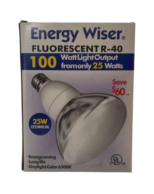 Energy Wiser CF25R40/DL Fluorescent Light Bulb R-40 25W - Image 1 of 4