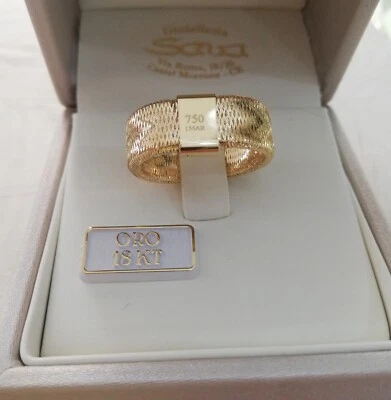 SAVAGIOIELLI Anello Elastico Calza Donna Uomo in Oro Giallo 750 18 kt Regolabile Nuovo