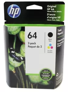 HP 64 Schwarz Tricolor Tintenpatronen Set X4D92AN N9J89AN N9J90AN Sealed Foil Pack - Bild 1 von 14