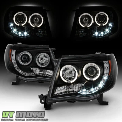For Black Smoke 2005-2011 Toyota Tacoma LED DRL Projector Headlights Per Runner - Image 1 of 4