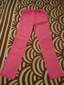 H&M girls neon pink jeans -super cute - size 8-9Y  - Picture 1 of 3