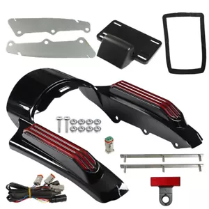 Rear Fender Fascia w/LED Light Lamp Set For 2014-Up Touring Electra Glide - Foto 1 di 13