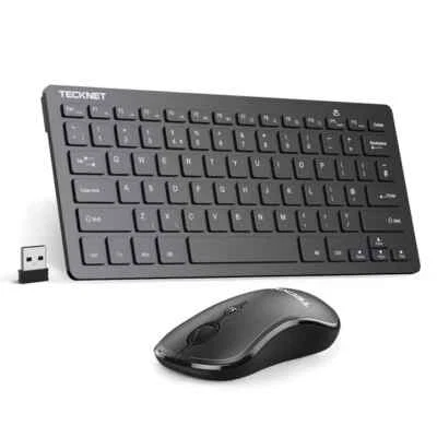 Tecknet Mini Wireless Tastatur & Maus Set, 2,4 G Kabellos USB TK-KM001 Schwarz - Bild 1 von 4
