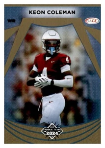 2024 Sage High Series Keon Coleman Gold SP Rookie #120 Florida State - Bild 1 von 1