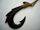 Hawaii Design Jewelry Fish Hook Bone Carved Pendant Necklace/Choker 35057-3