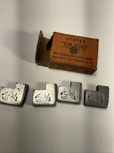 Toledo 3/4" Pipe Threading Dies, 00-30-31-11 and 12, Original Box USA - Picture 1 of 6