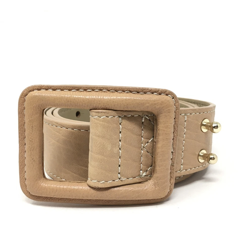NEW Talbots Waist Belt Womens Size S Small Beige Leather Adjustable - Image 1 of 4