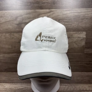 Pebax Powered Nike Cap Hat White Adjustable Hook and Loop One Size Arkema - Picture 1 of 11