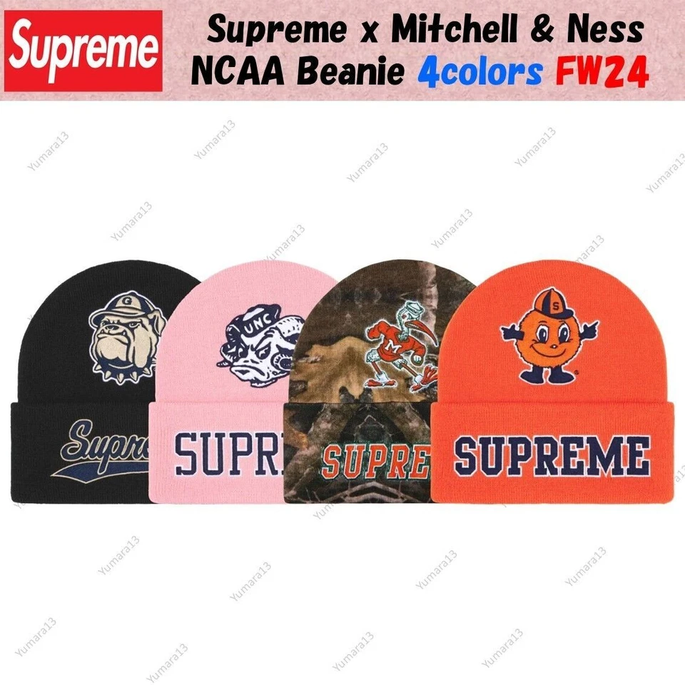 Bonnet Supreme x Mitchell & Ness NCAA 4 couleurs FW24 - Photo 1/1
