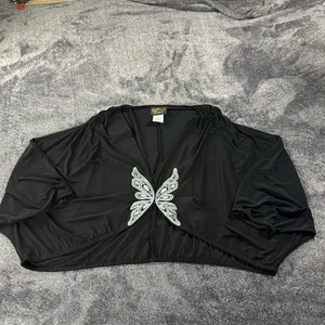 Vintage Bob Mackie Wearable Art Cardigan Womens Plus 2X Butterfly Cape Artsy - Picture 1 of 11