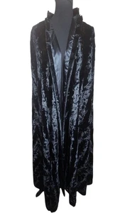 Vtg Gothic Victorian Elegant Burlesque Black Crushed Velvet Heavy Cloak  - Picture 1 of 15