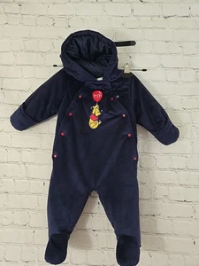 Disney Baby Pooh bebé polar banderín 3-6 meses traje de nieve azul marino suave acogedor - Imagen 1 de 6