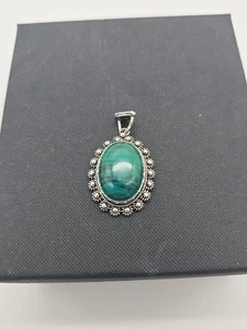 Native American Sterling Silver And Malachite Pendant - Picture 1 of 6