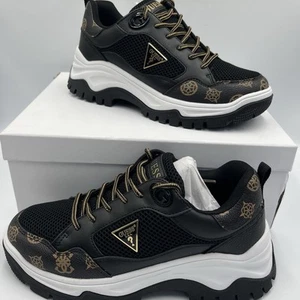 Zapatillas deportivas para mujer GUESS talla 5 Zaylin negras y marrones nuevas en caja - Imagen 1 de 17