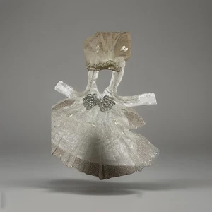 Hund Haustier Hochzeitskleid Perlen Handarbeit mit Kopf Vail Custom Luxus - Bild 1 von 9