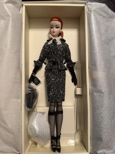 Barbie Silkstone Fashion Model Gold Label Articulated Black and White Tweed NRFB - Picture 1 of 8