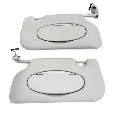 2007-2013 Mini Cooper Sun Visors Driver Passenger Pair Shades OEM GRAY W/ Lights - Image 1 of 4