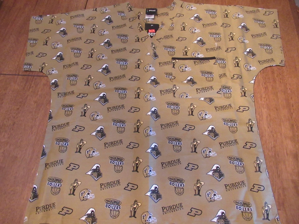Scrub Dudz Top Purdue College University Size M Medical Uniform Free US Shipping - Image 1 of 4