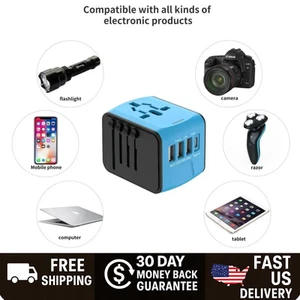 Melery Universal Travel Adapter 3USB + Type-C Plug Charger for 200+ Countries - Photo 1 sur 7