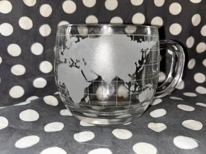 Vintage Nestle Nescafe Klarglas Kugel Welttasse Becher Kaffee Tee geätzt 70er - Bild 1 von 4