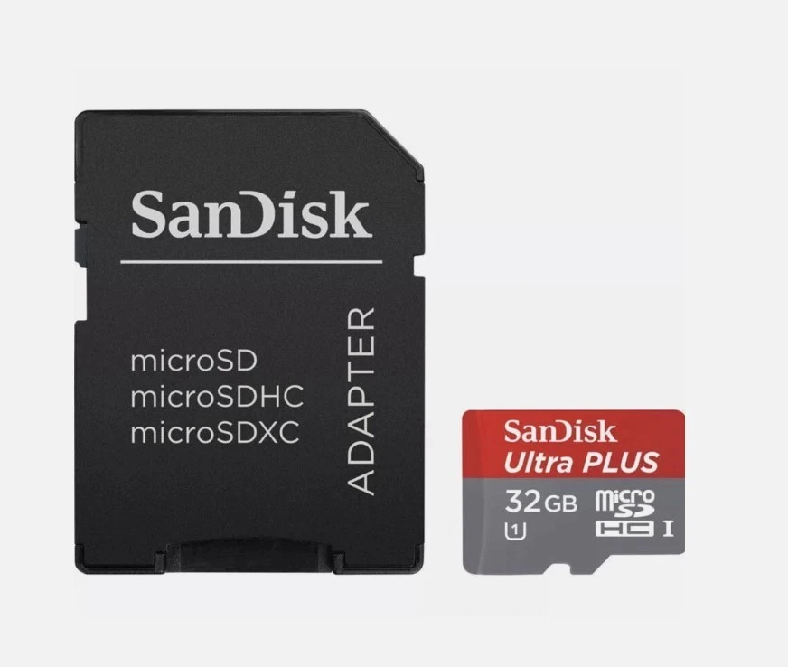 Sandisk 32GB ultra PLUS micro SDHC UHS-I Card class 10 with adapter - Image 1 of 1
